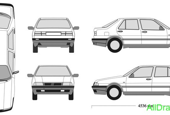 Fiat Croma (1996) (Fiat Kromah (1996)) - drawings (drawings) of the car